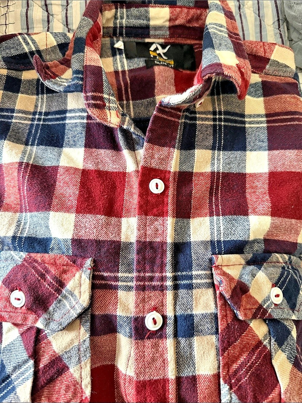 RVCA Plaid Button Down in Red & Blue